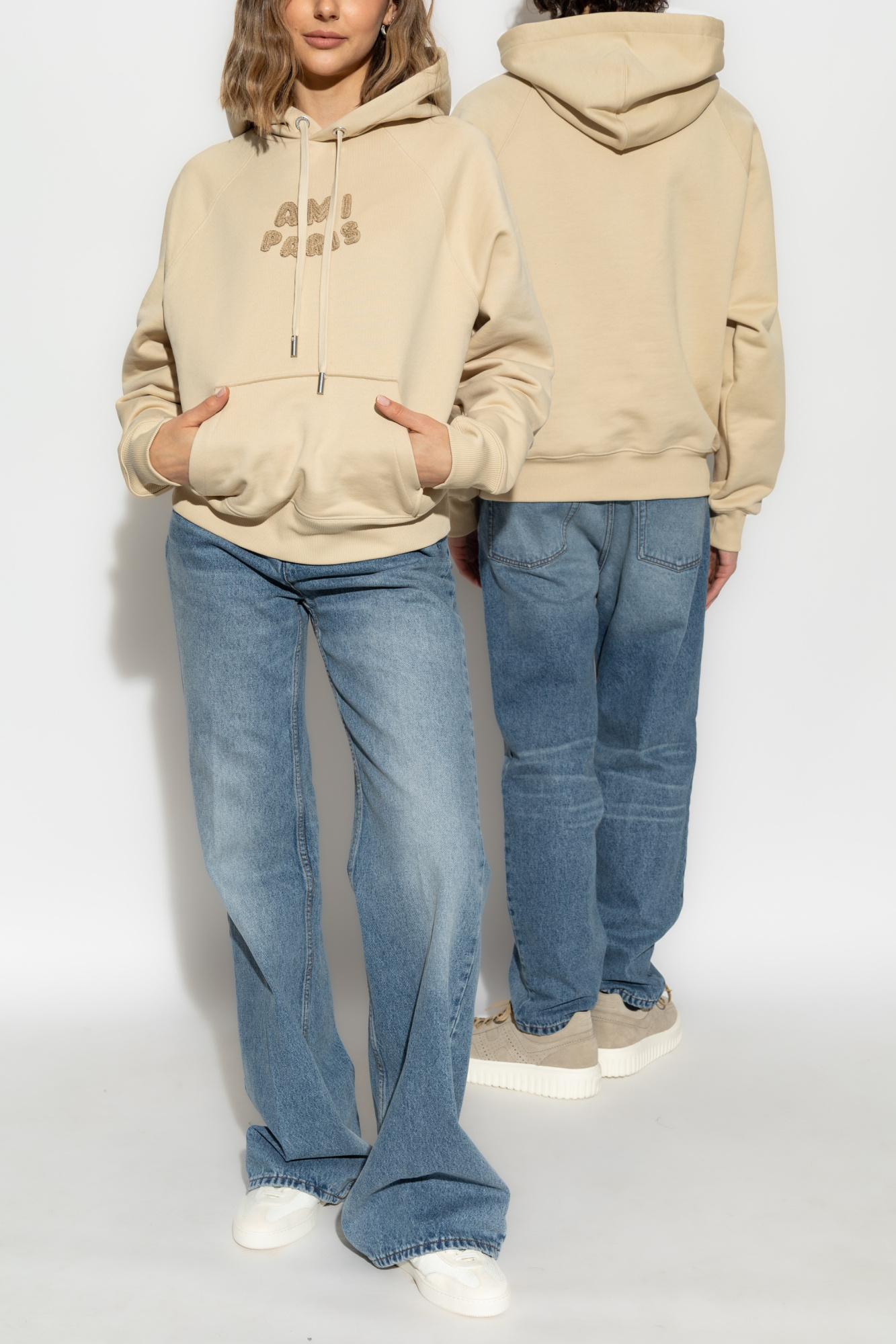 Beige Sweatshirt with logo Ami Alexandre Mattiussi - Vitkac